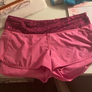 Pink lululemon shorts